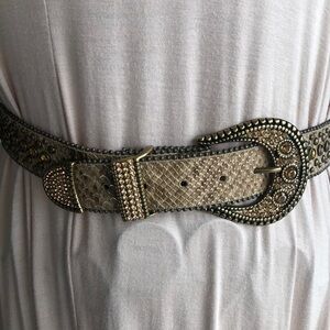 Chicos’s embellished Rhinestone studded snake belt